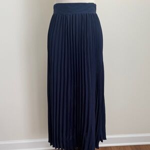 Max Studio Navy Pleated Maxi Skirt